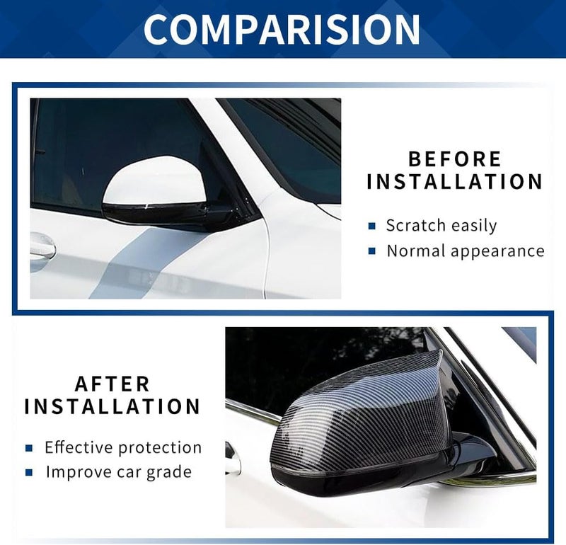 XPHAZZ Side Mirror Cover Compatible with X3 G01 X4 G02 / Pre-lci X5 G05 X6 G06 X7 G07 (Carbon Fiber Pattern, G01 G02 G05) - Image 2